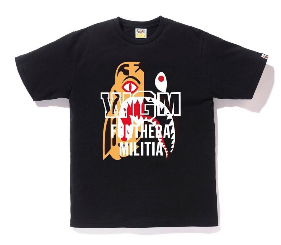 A BATHING APE（エイプ）WGM TIGER SHARK TEE Tシャツ 黒 M A BATHING APE® Shark T-shirt | Black | FARFETCH JO